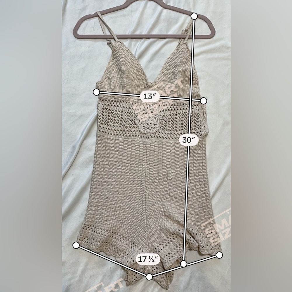 Kimchi Blue Crochet Lace Romper Ivory Boho Festival Indie Hippie Western Medium - Picture 4 of 11
